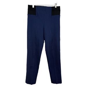 Taylor Brooke Women's Sz 4P Black & Blue Plaid Elastic Waist Ankle Pants Career